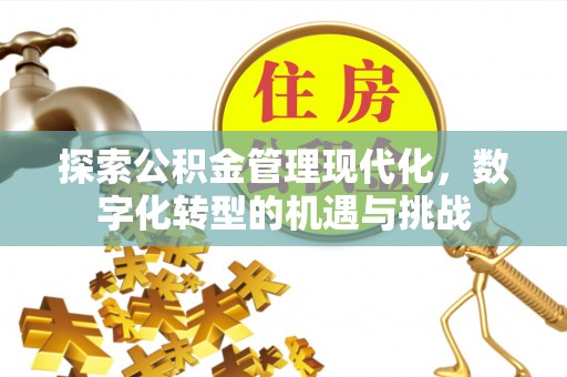 涡阳探索公积金管理现代化，数字化转型的机遇与挑战