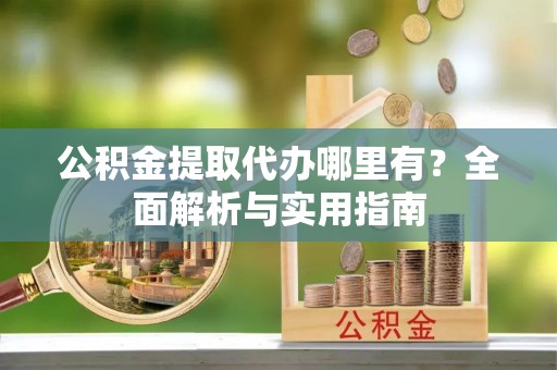 涡阳公积金提取代办哪里有？全面解析与实用指南