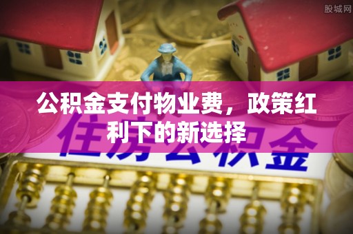 涡阳公积金支付物业费，政策红利下的新选择