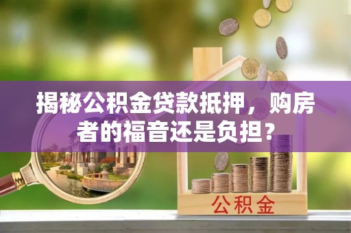 涡阳揭秘公积金贷款抵押，购房者的福音还是负担？