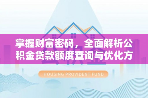 涡阳掌握财富密码，全面解析公积金贷款额度查询与优化方案