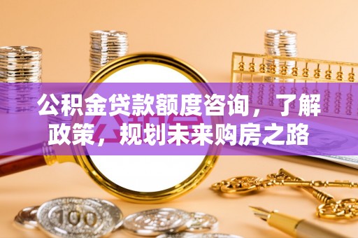 涡阳公积金贷款额度咨询，了解政策，规划未来购房之路
