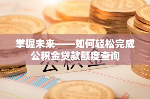 涡阳掌握未来——如何轻松完成公积金贷款额度查询