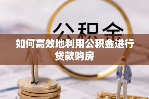 涡阳如何高效地利用公积金进行贷款购房